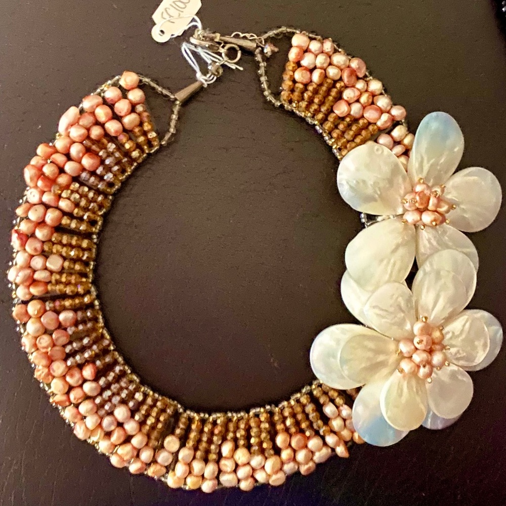 Necklace Beaded With Fresh Water Pearls